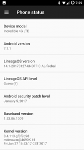 LineageOS 14.1 About